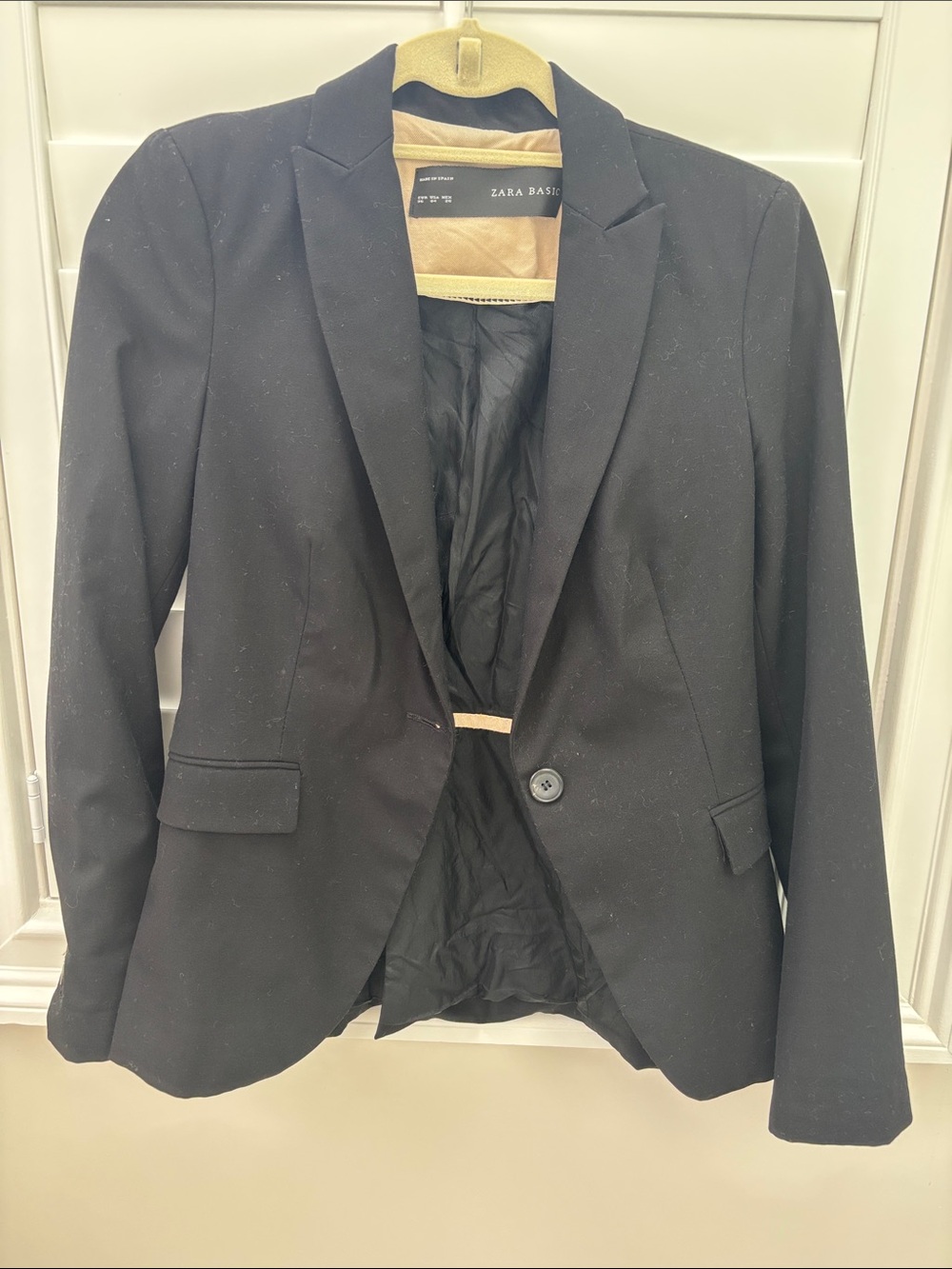 Zara Black Single-Button Tailored Blazer Size 4